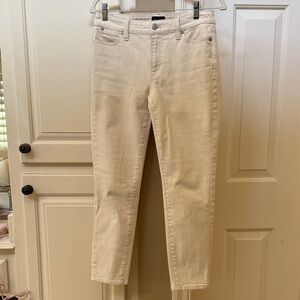 Talbots Cream High-Rise Ankle Jeans